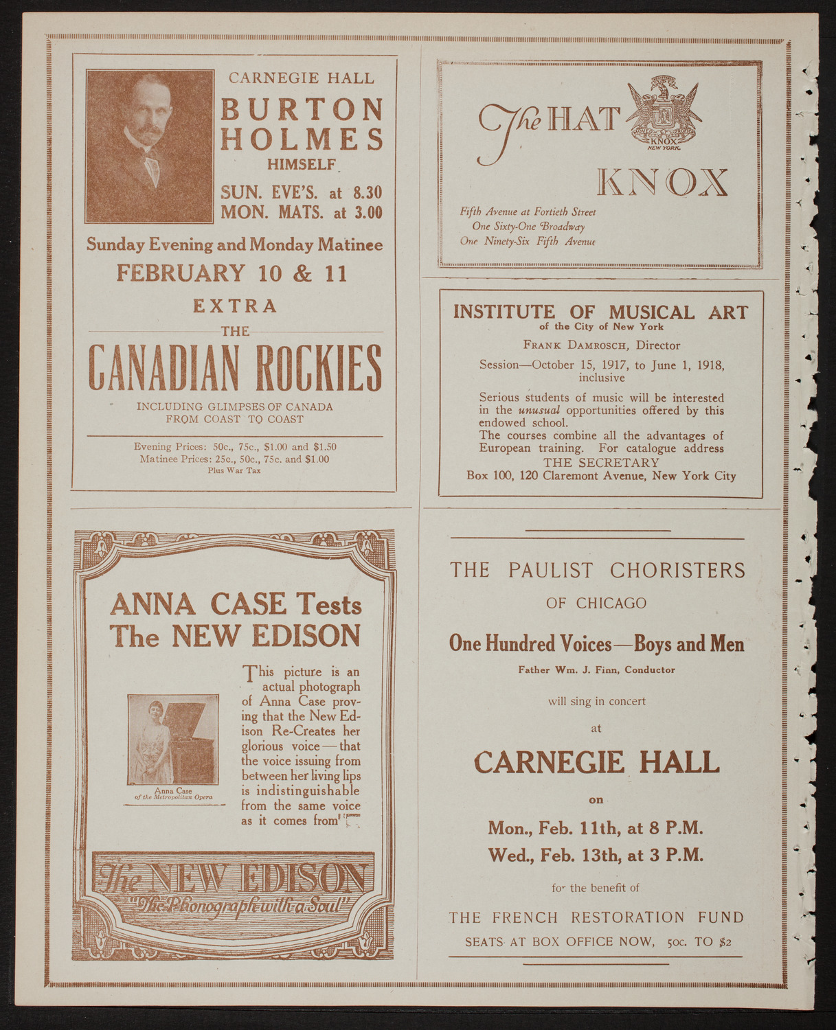 Maurice Dumesnil, Piano, February 7, 1918, program page 3