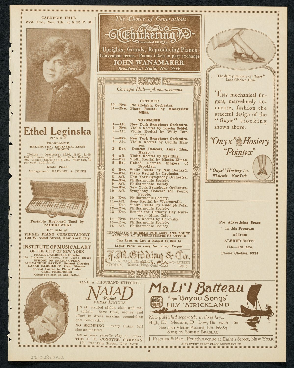 Operatic Concert and First Showing of "The Sons of Italy" ("I figli d'Italia"), October 28, 1923, program page 3
