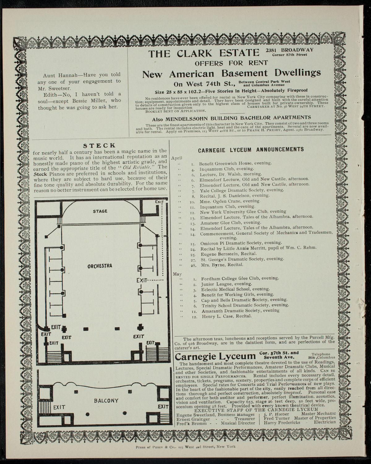 Benefit: Greenwich House, April 1, 1905, program page 4