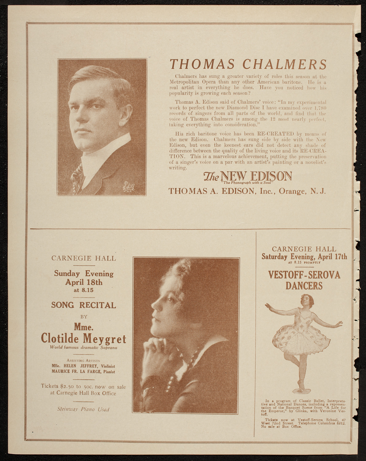Lecture by Roy Chapman Andrews, April 13, 1920, program page 2