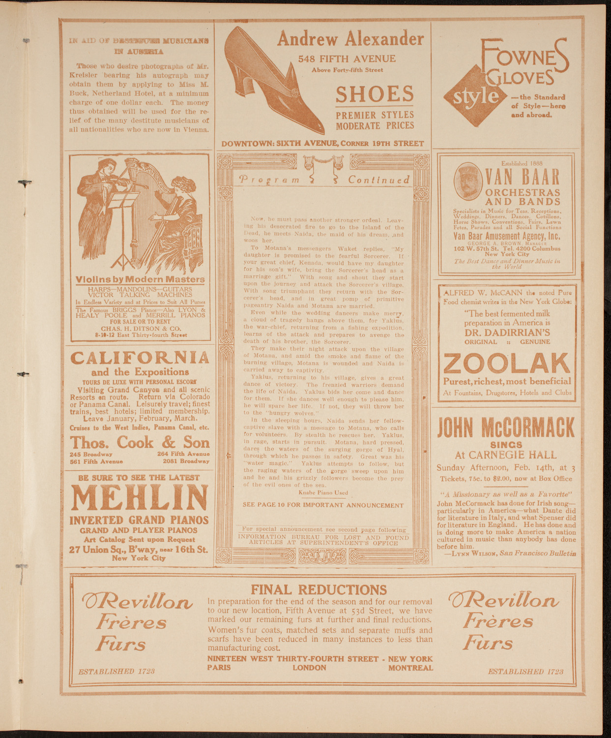 Edward S. Curtis Indian Picture Drama: In the Land of the Head Hunters, February 9, 1915, program page 7