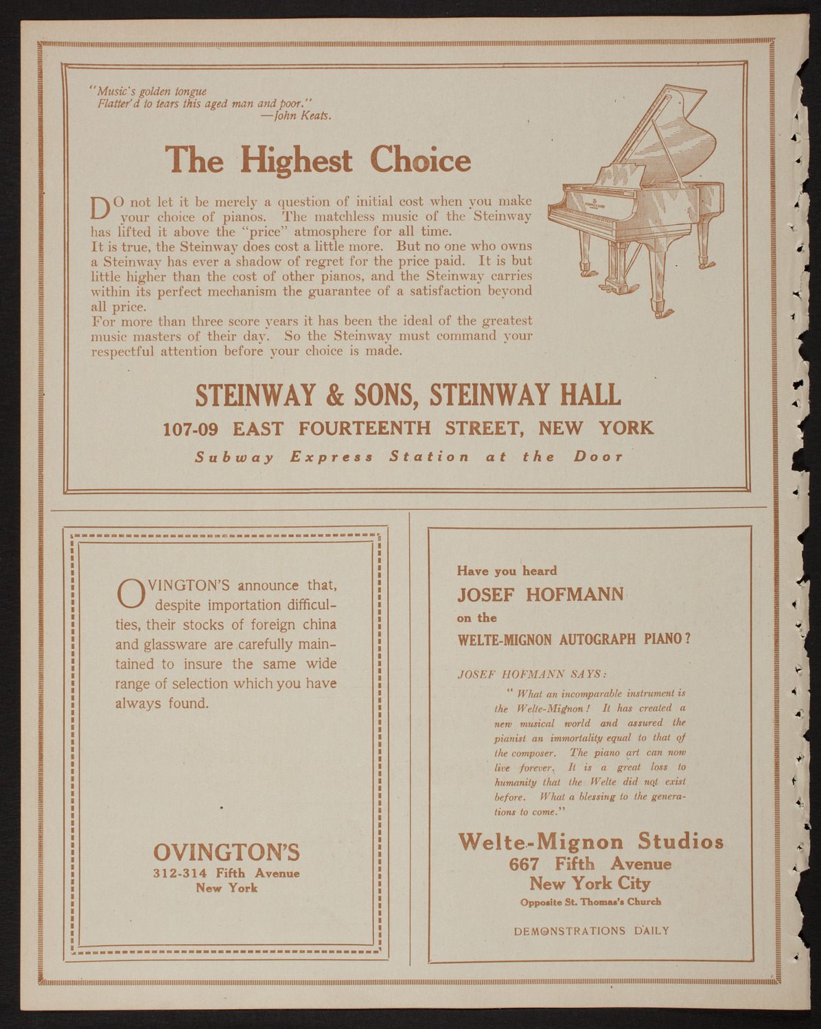 New York Symphony Orchestra, March 16, 1918, program page 4