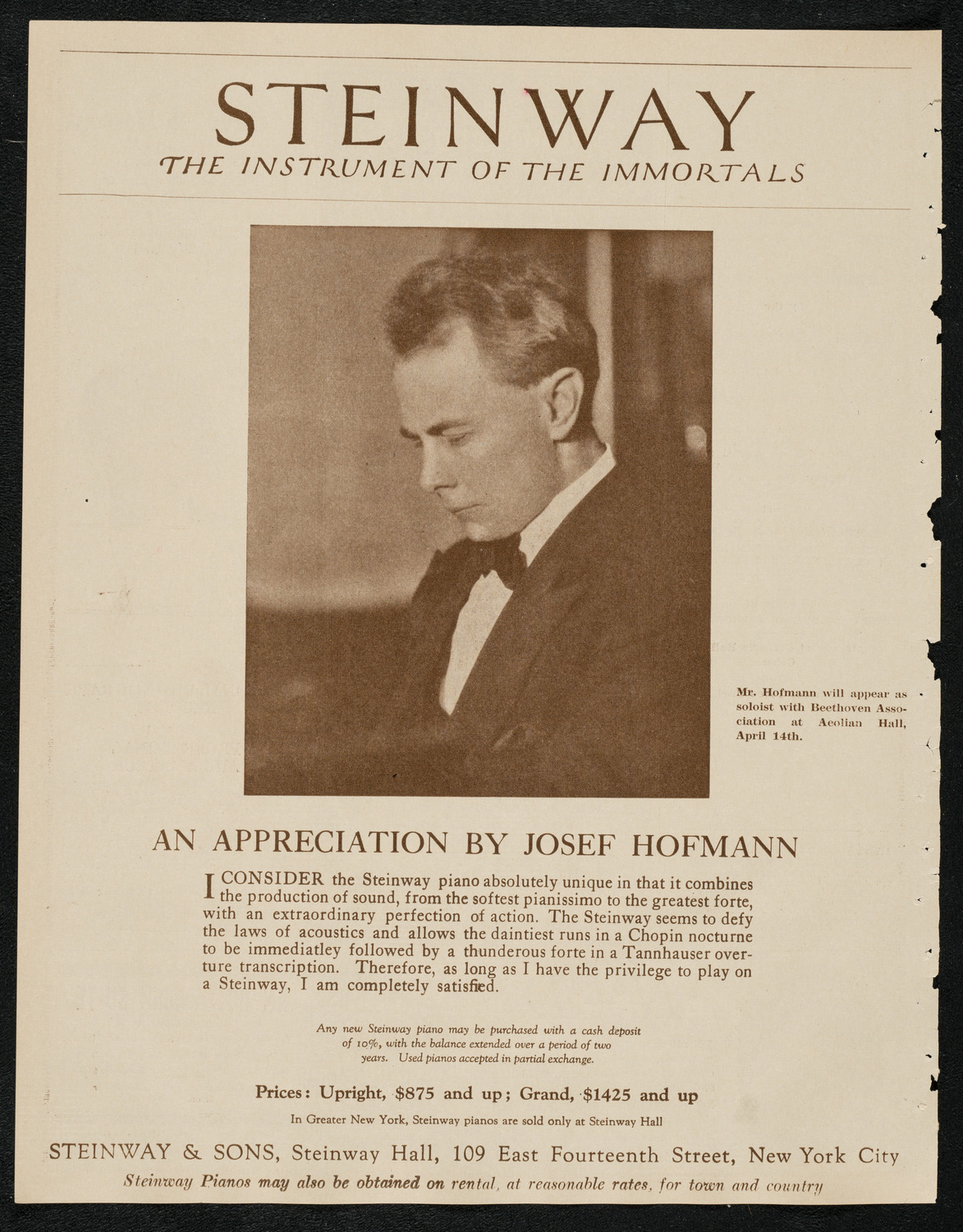 New York Philharmonic, April 5, 1924, program page 4