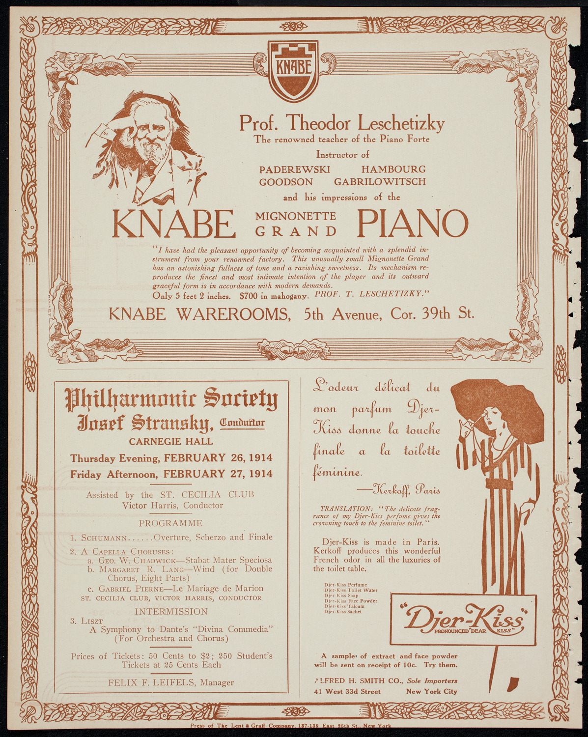 Julia Culp, Contralto, February 24, 1914, program page 12