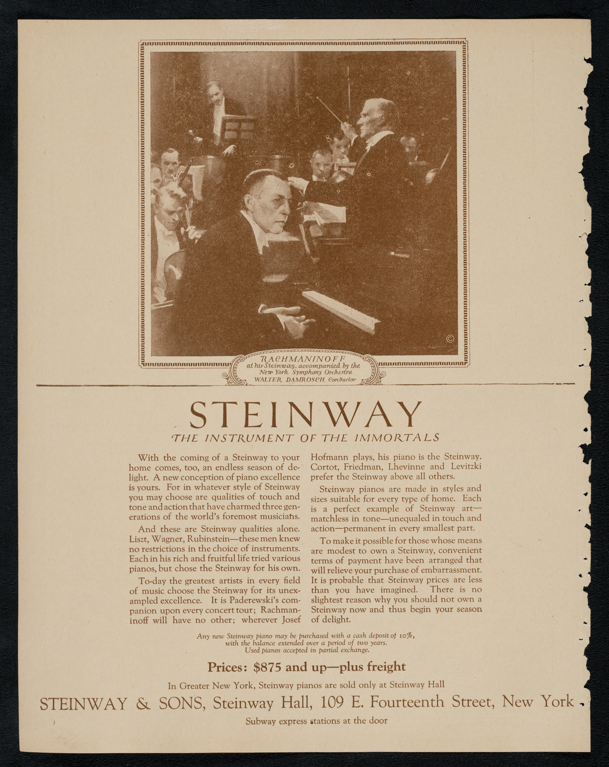 New York Symphony Orchestra, March 2, 1923, program page 4