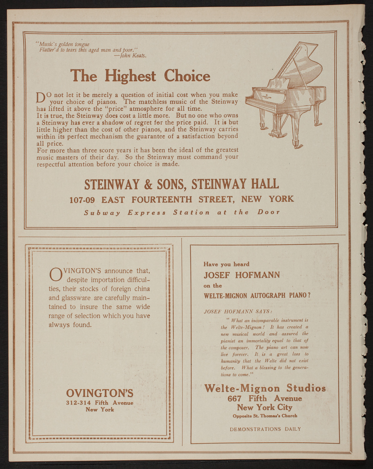 Meeting: The Humanitarian Cult, March 5, 1918, program page 4