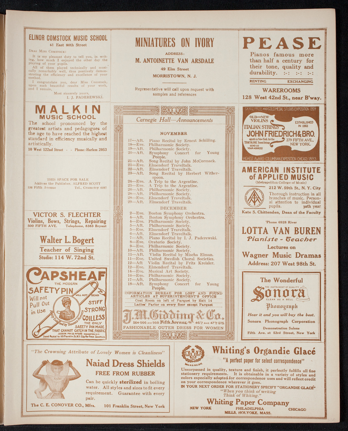 Meeting: The Humanitarian Cult, November 16, 1915, program page 3