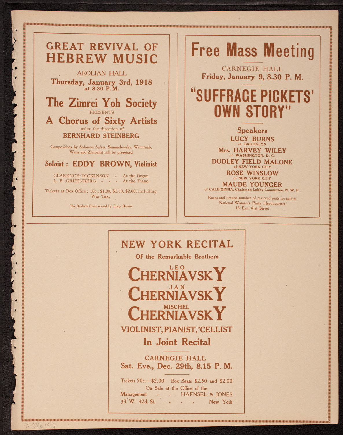 Pupils of Isadora Duncan with The Little Symphony, December 28, 1917, program page 11