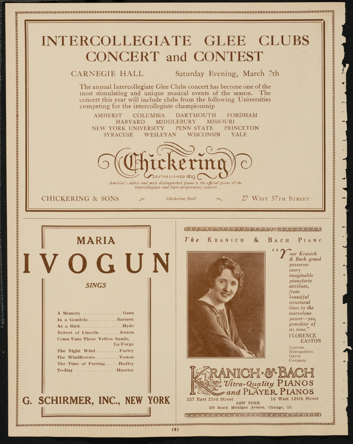 Maria Ivogun, Soprano, March 7, 1925, program page 6
