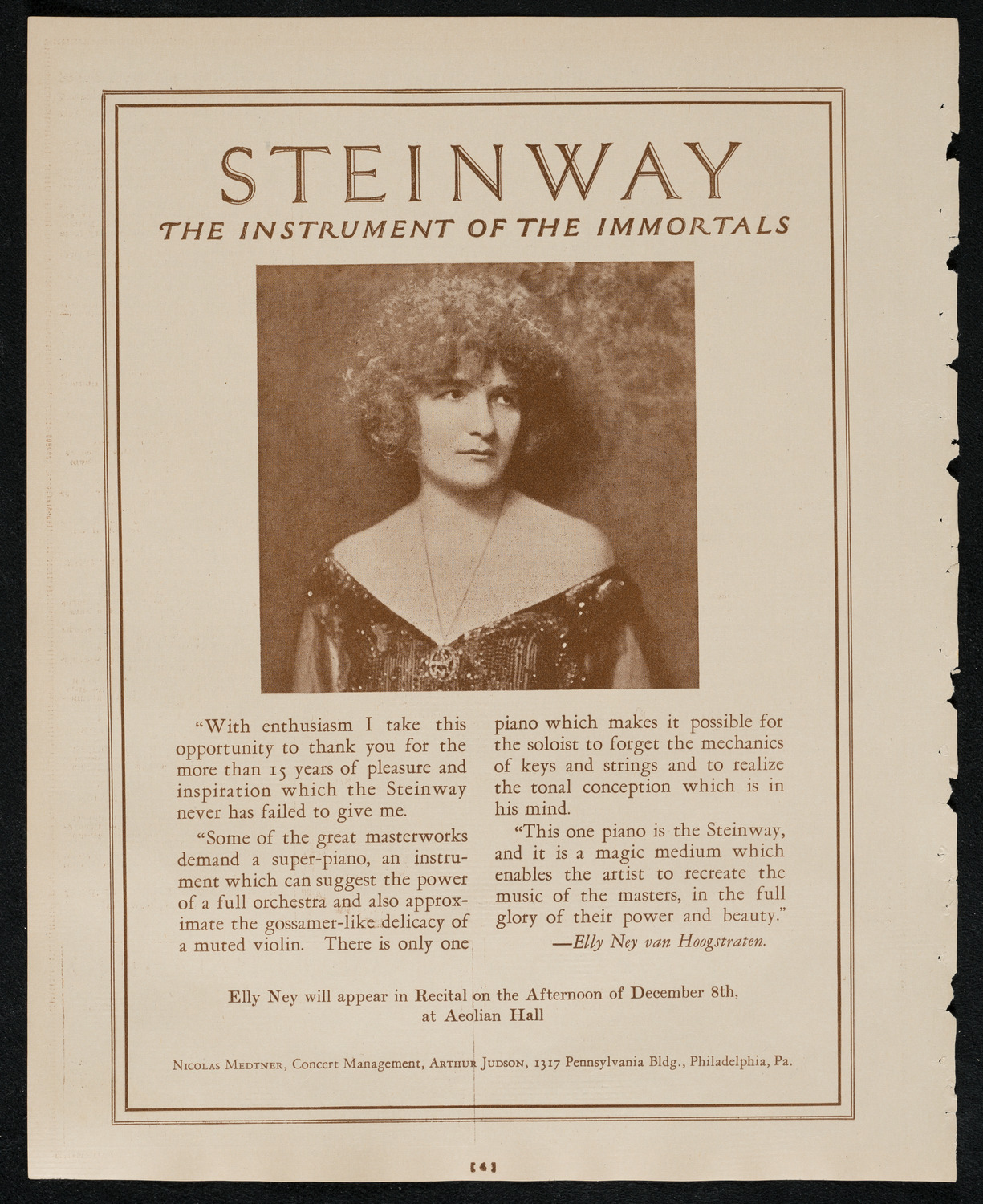 New York Philharmonic, December 5, 1924, program page 4