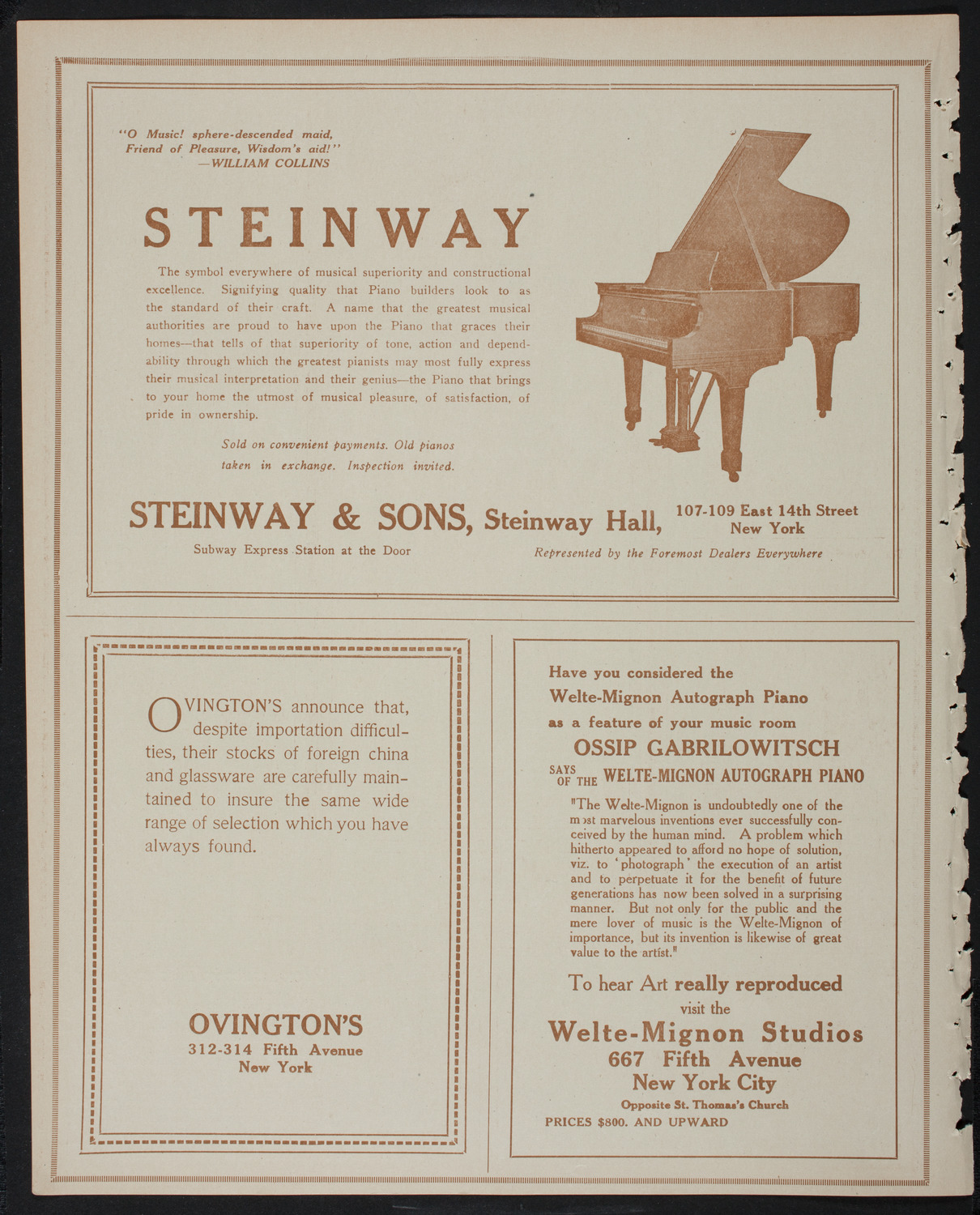 Schola Cantorum of New York, January 15, 1918, program page 4