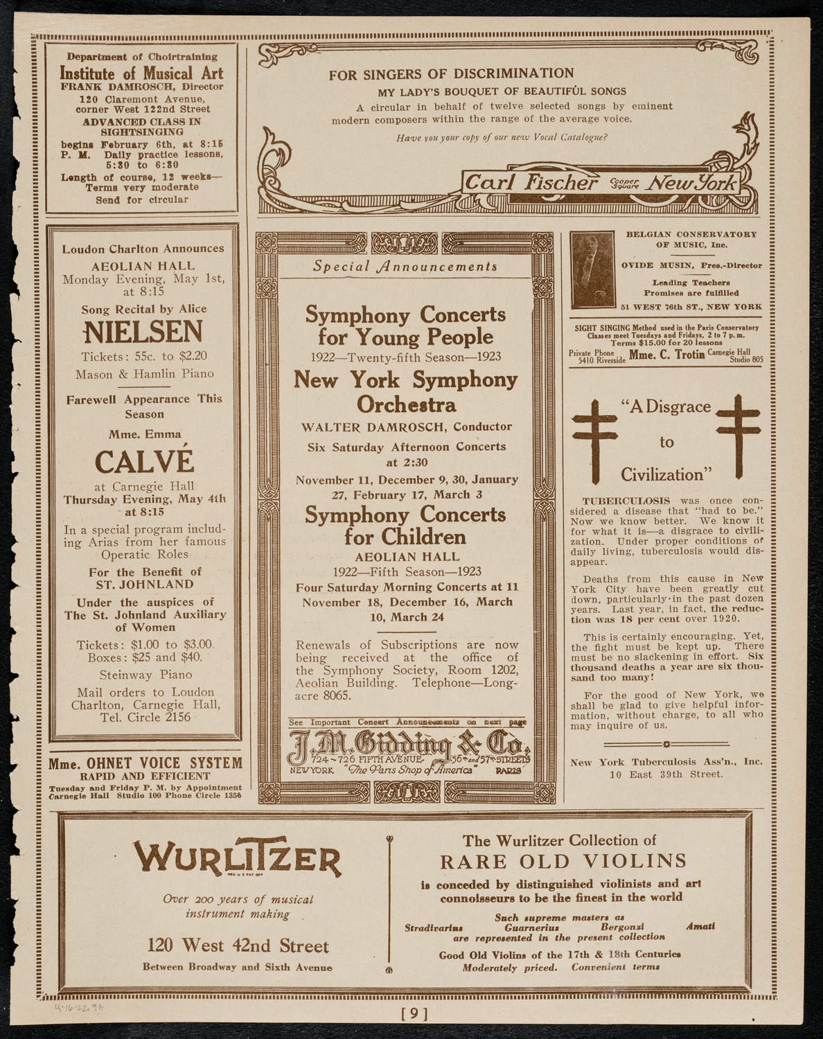 Maria Ivogun, Soprano, April 16, 1922, program page 9