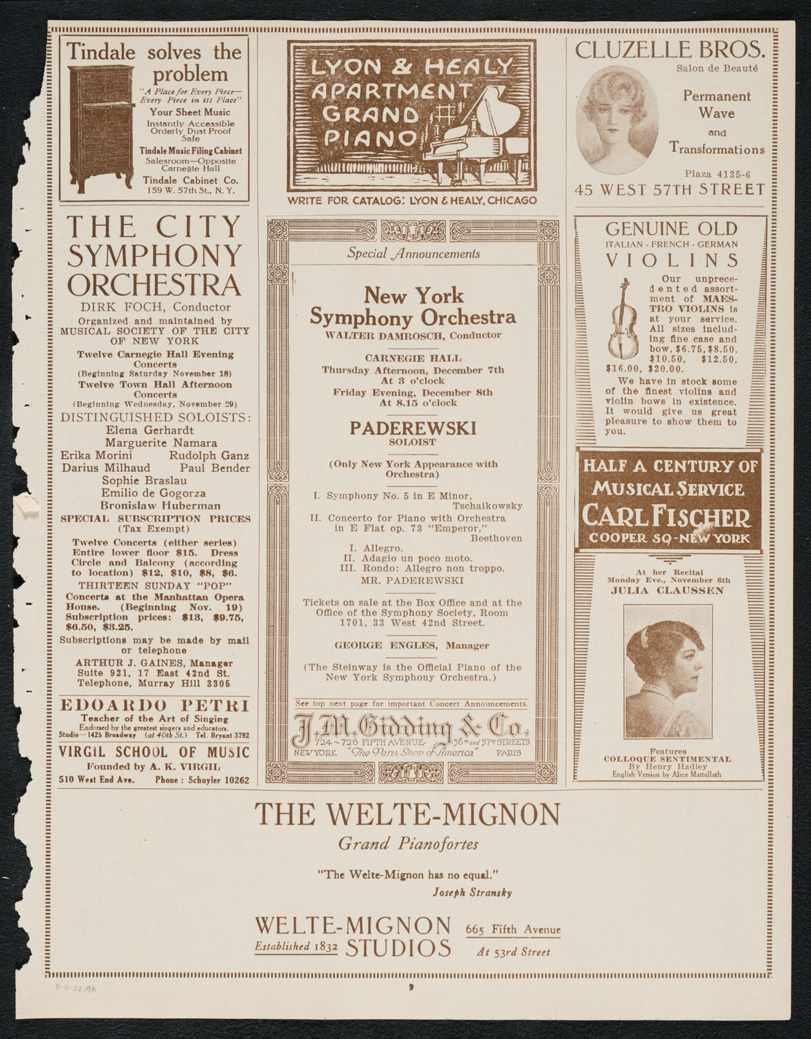 Symphony Concert for Young People, November 11, 1922, program page 9