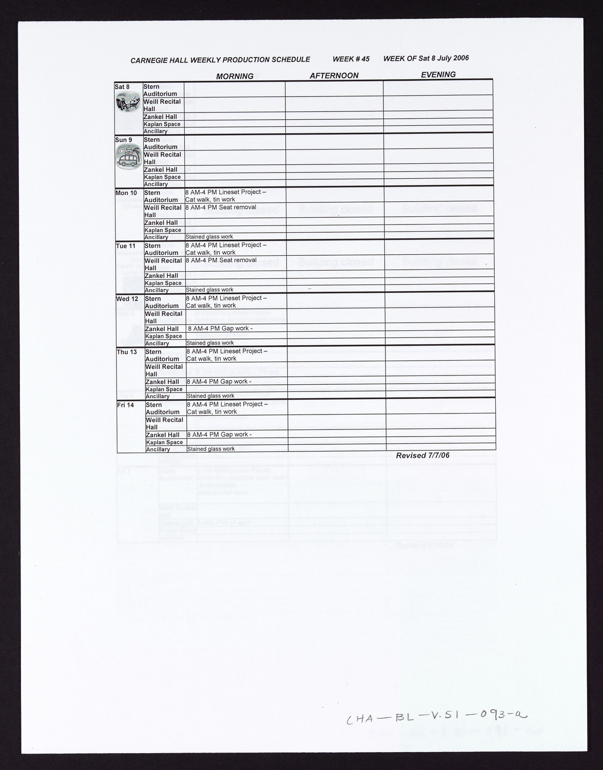 Carnegie Hall Booking Ledger, volume 51, page 93a