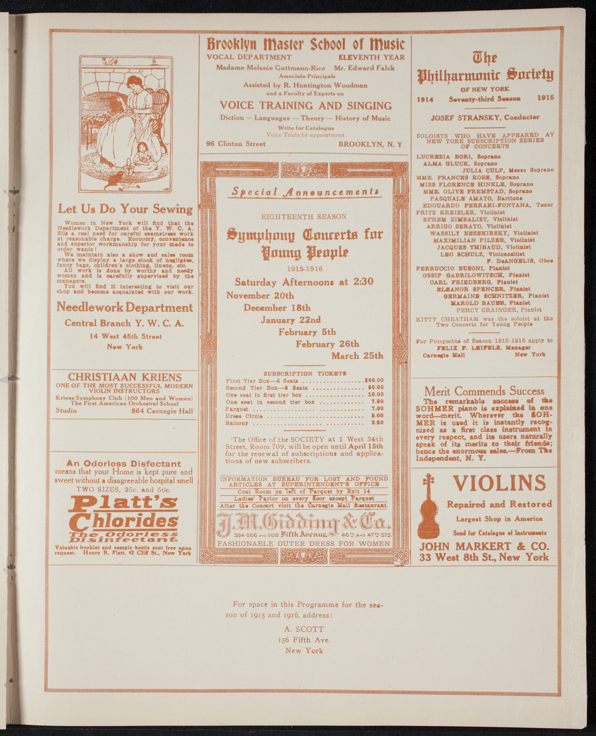 Concert of Negro Music, April 12, 1915, program page 9