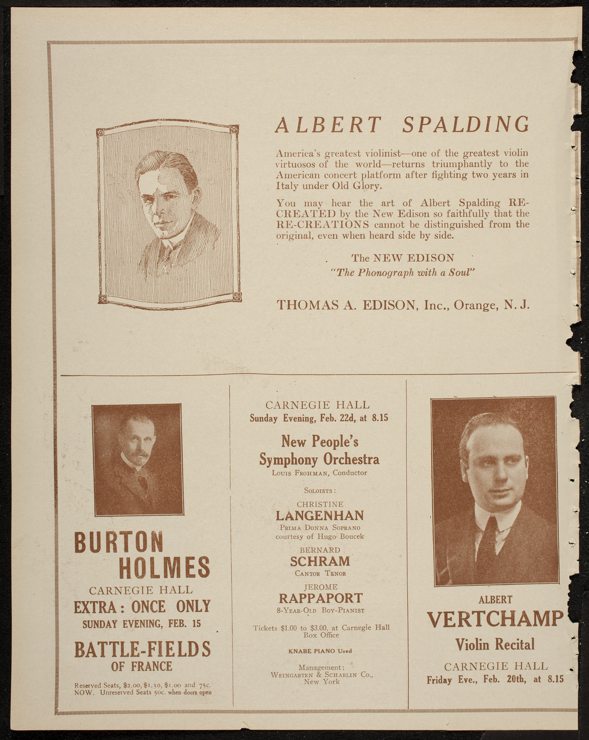 New York Philharmonic, February 13, 1920, program page 2