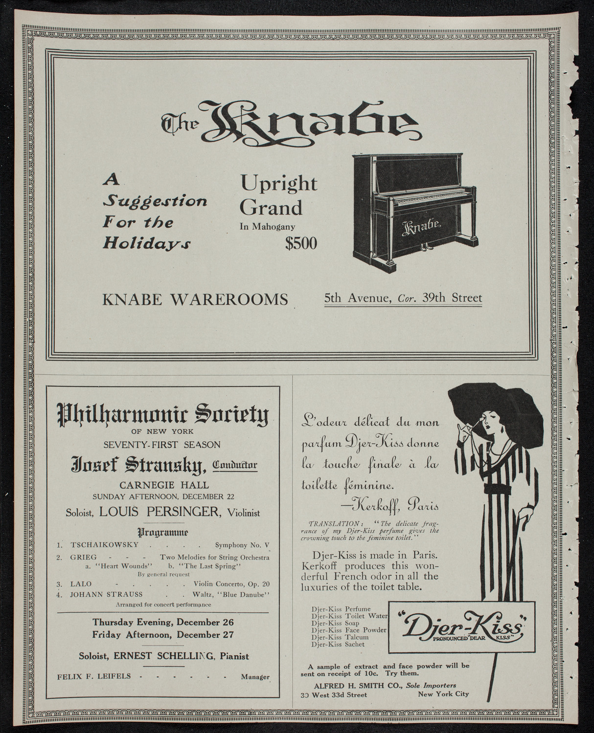 Symphony Concerts for Young People: Eugène Ysaÿe, Violin, December 21, 1912, program page 12