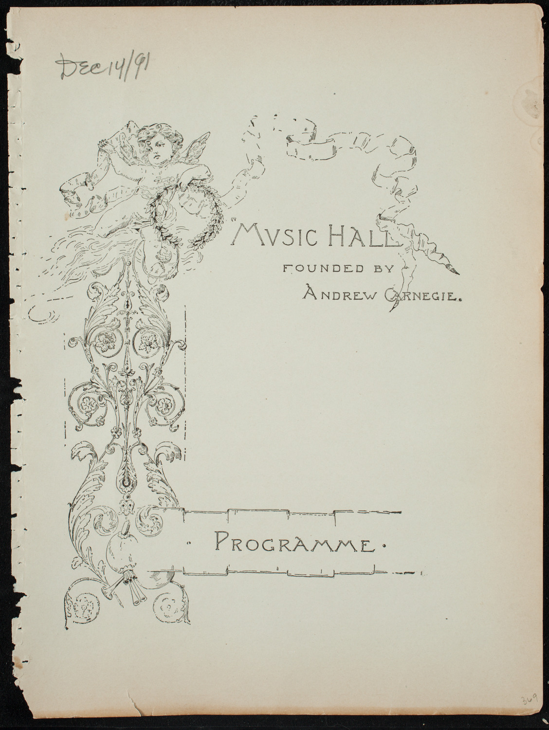 Benefit: West Side Day Nursery and Industrial School, December 14, 1891, program page 1