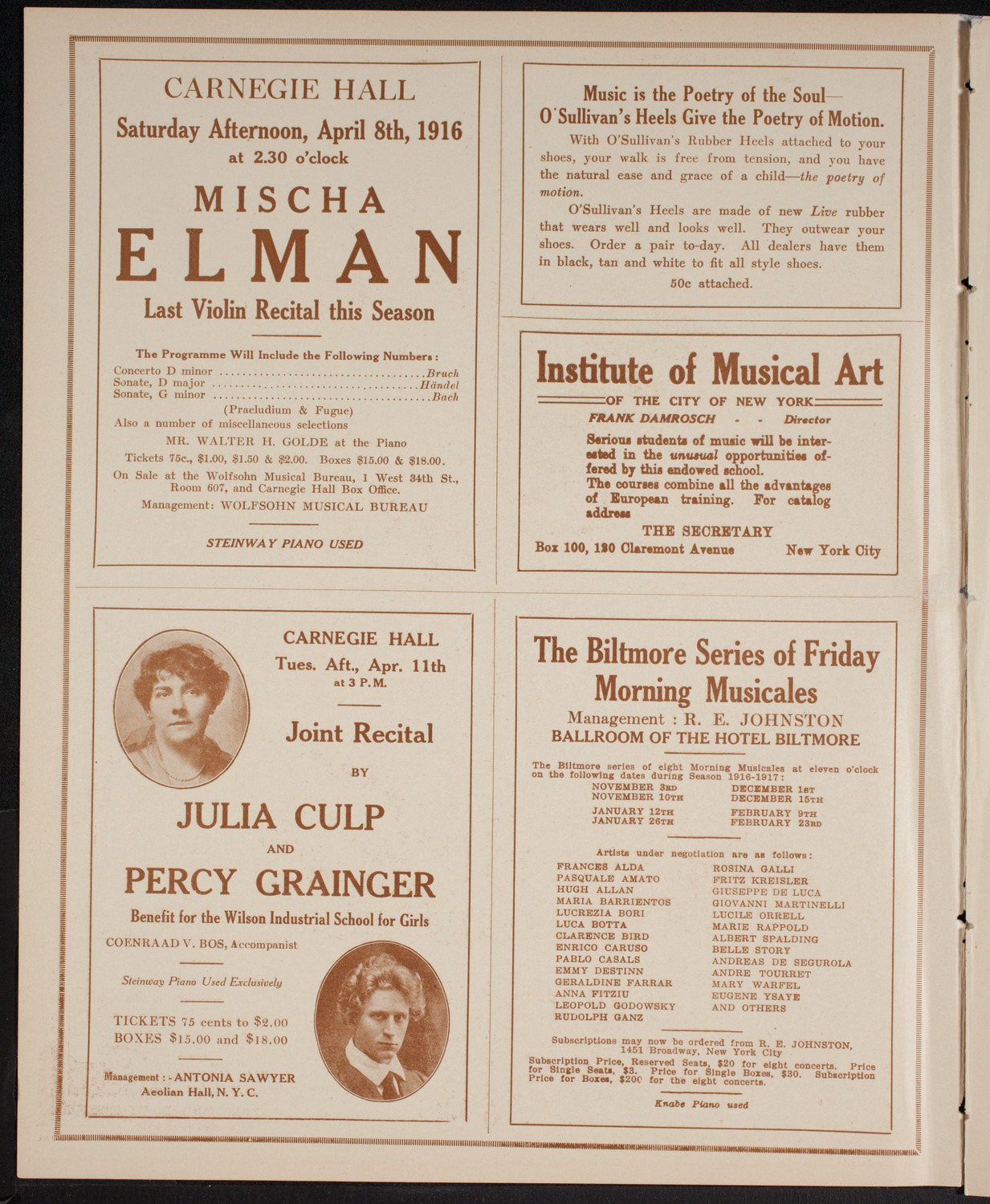New York Philharmonic, March 26, 1916, program page 2