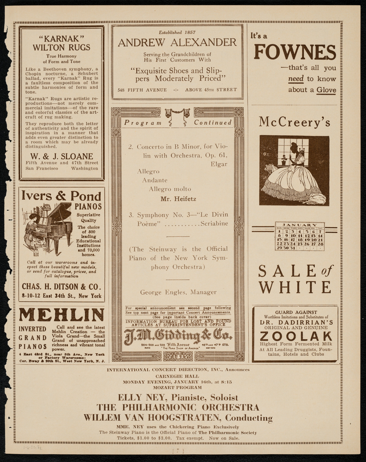 New York Symphony Orchestra, January 6, 1922, program page 7