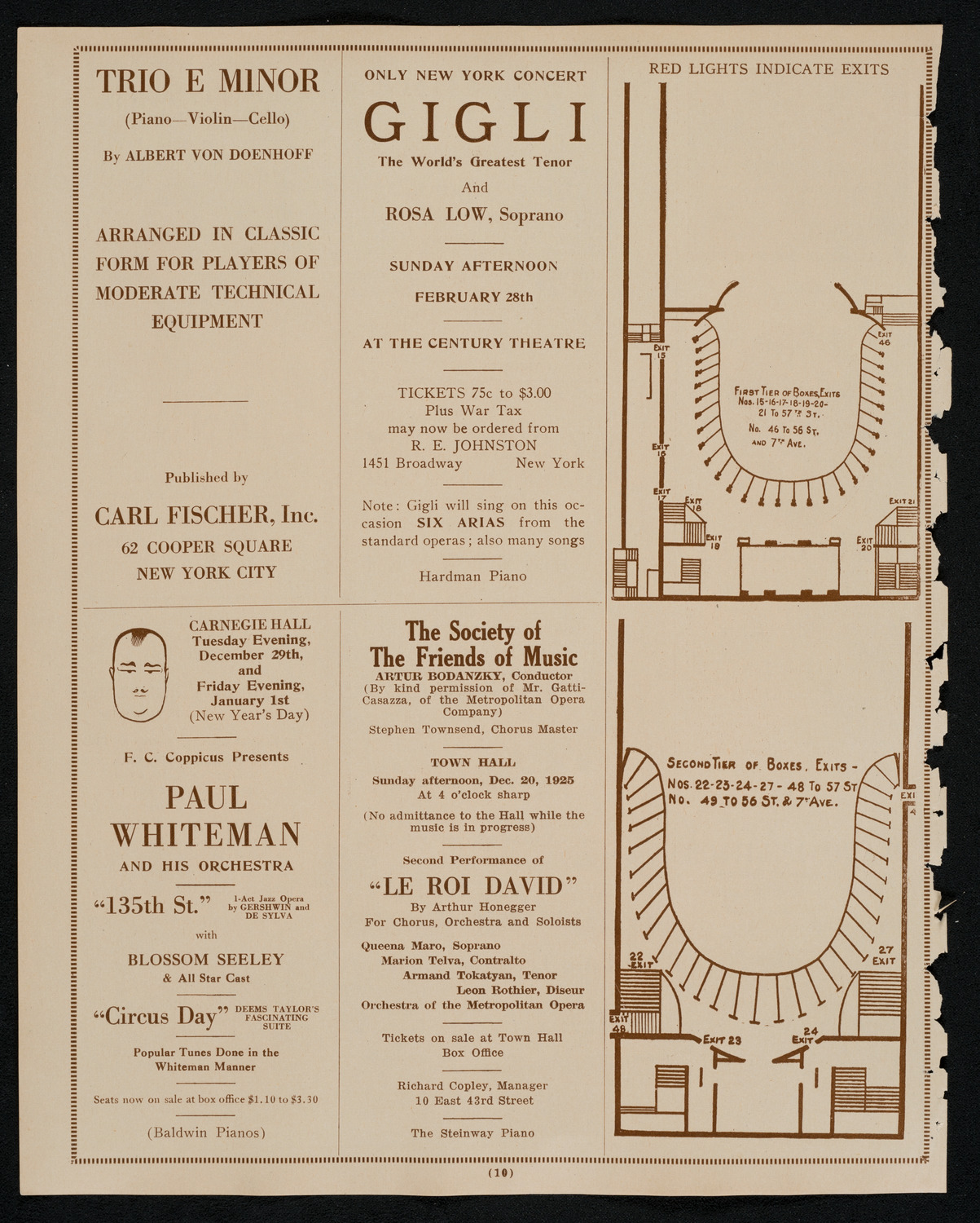 Philadelphia Orchestra, December 15, 1925, program page 10