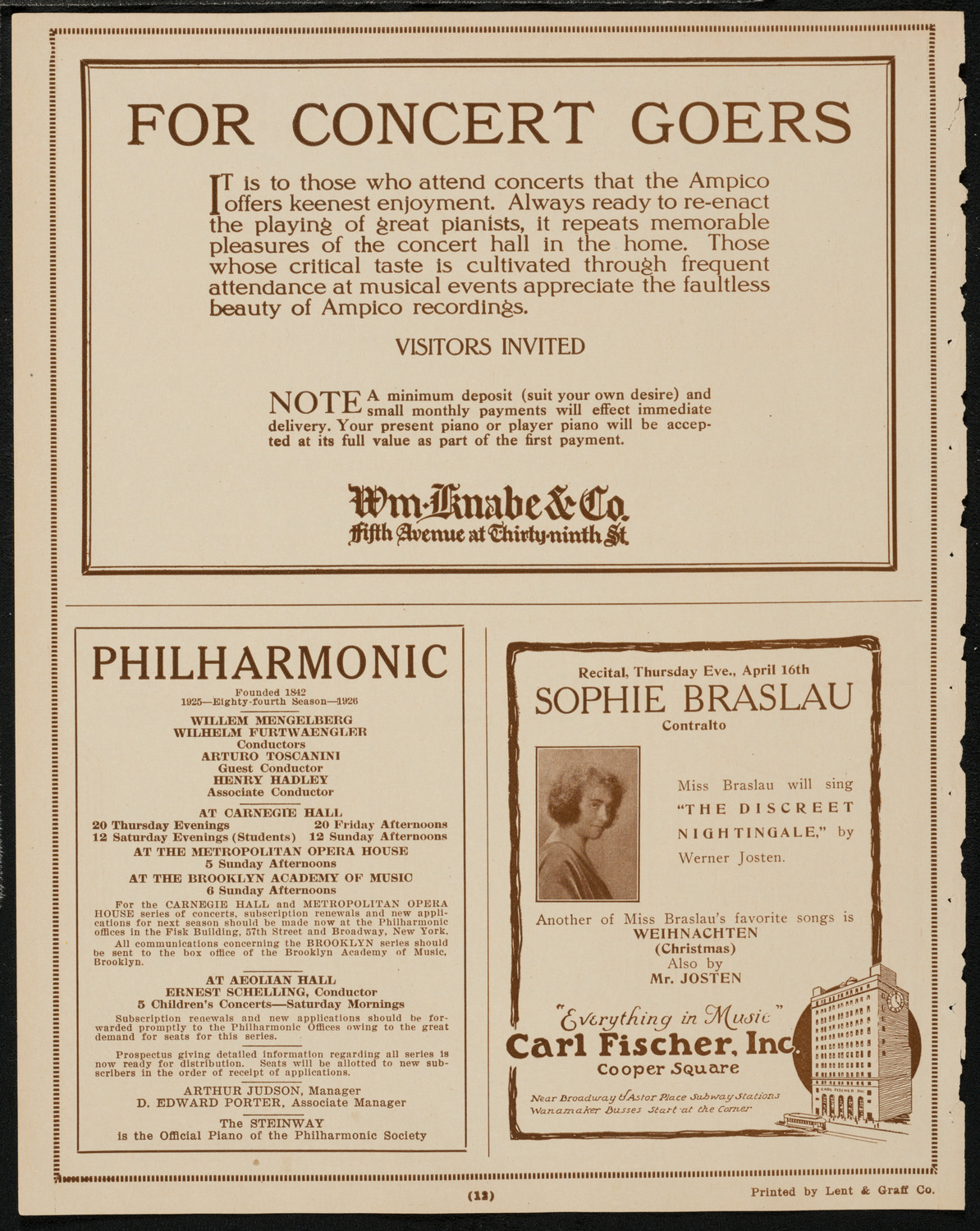 Benefit: Association of Music School Settlements, April 19, 1925, program page 12