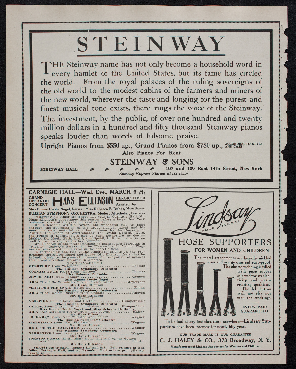 Mendelssohn Choir of Toronto with the Theodore Thomas Orchestra, February 28, 1912, program page 4