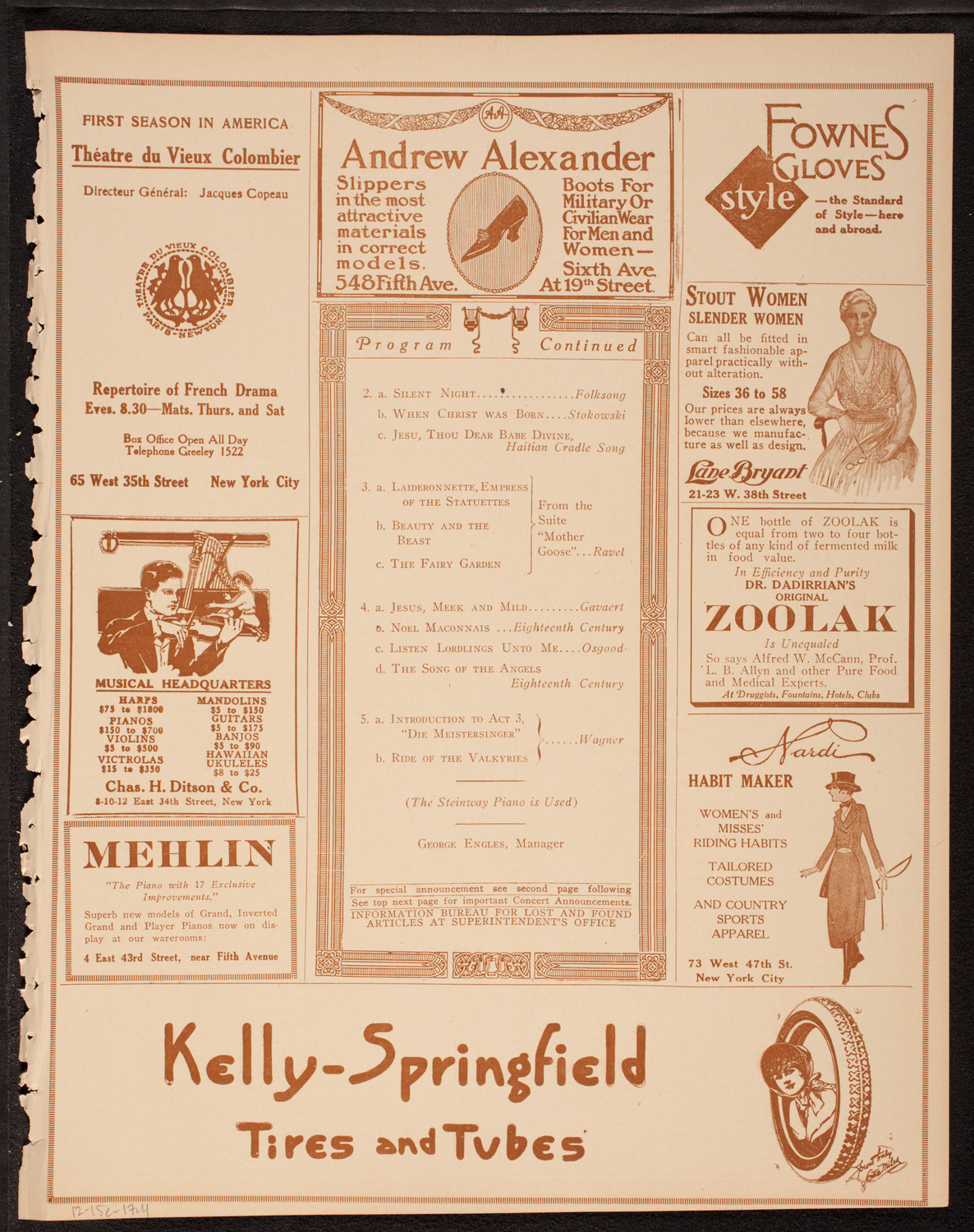 New York Symphony Orchestra, December 15, 1917, program page 7