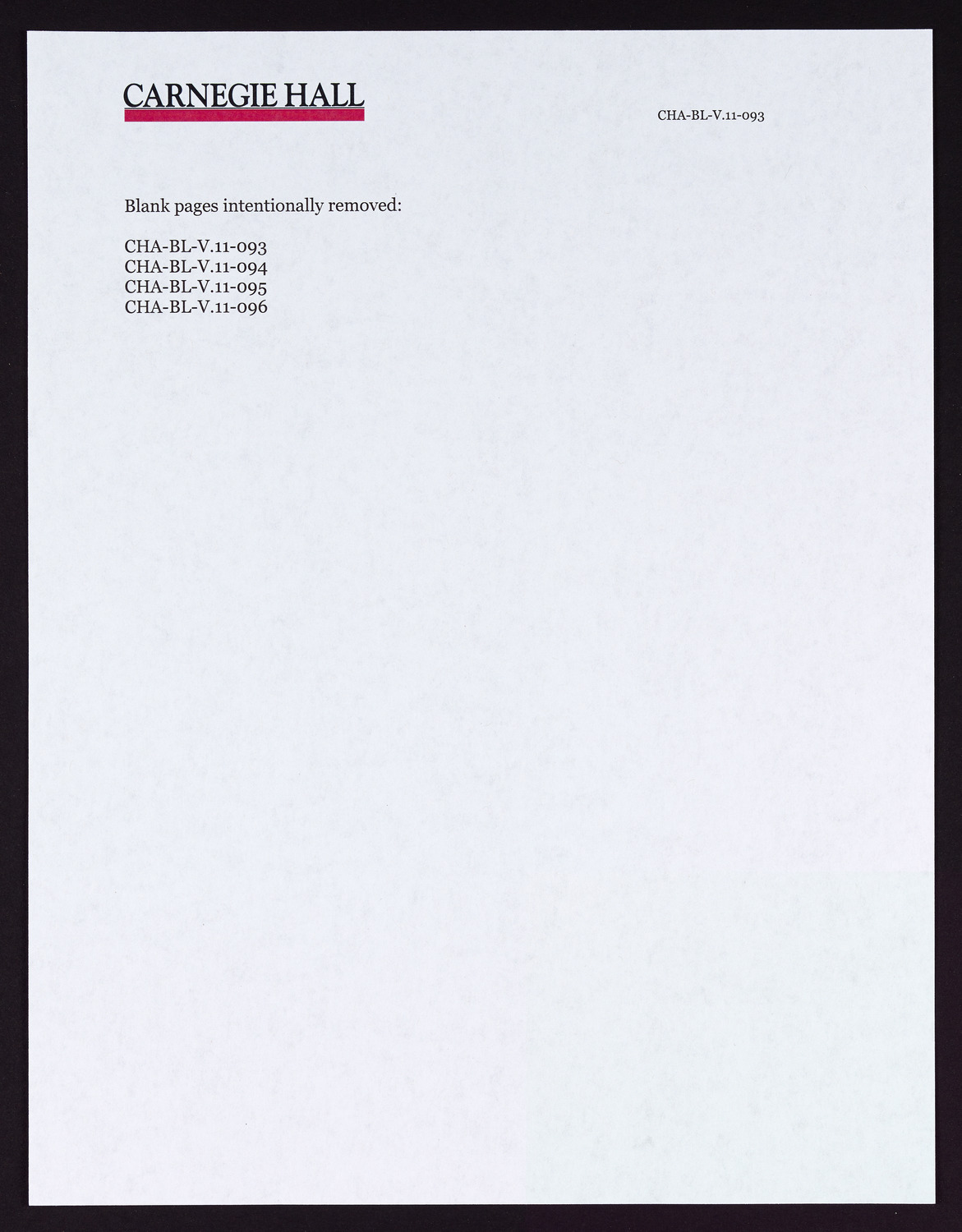 Carnegie Hall Booking Ledger, volume 11, page 94