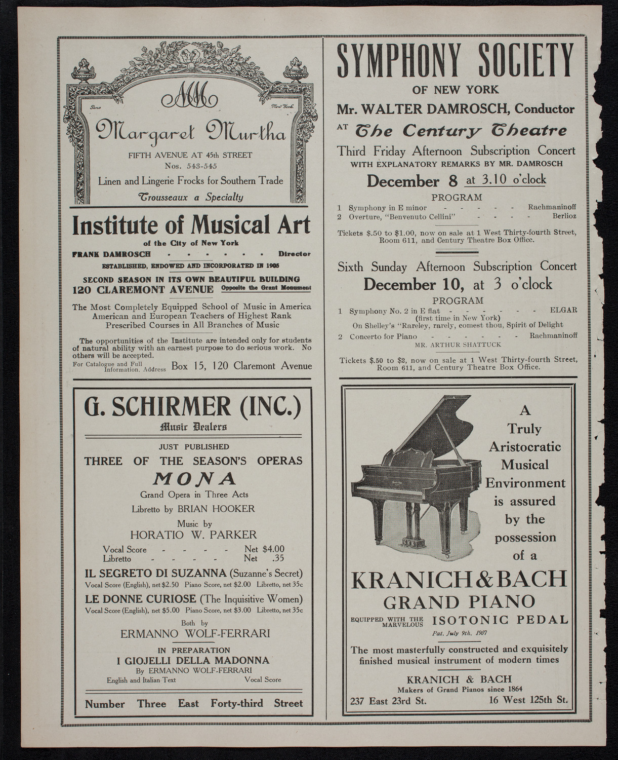 New York Banks' Glee Club, December 5, 1911, program page 6