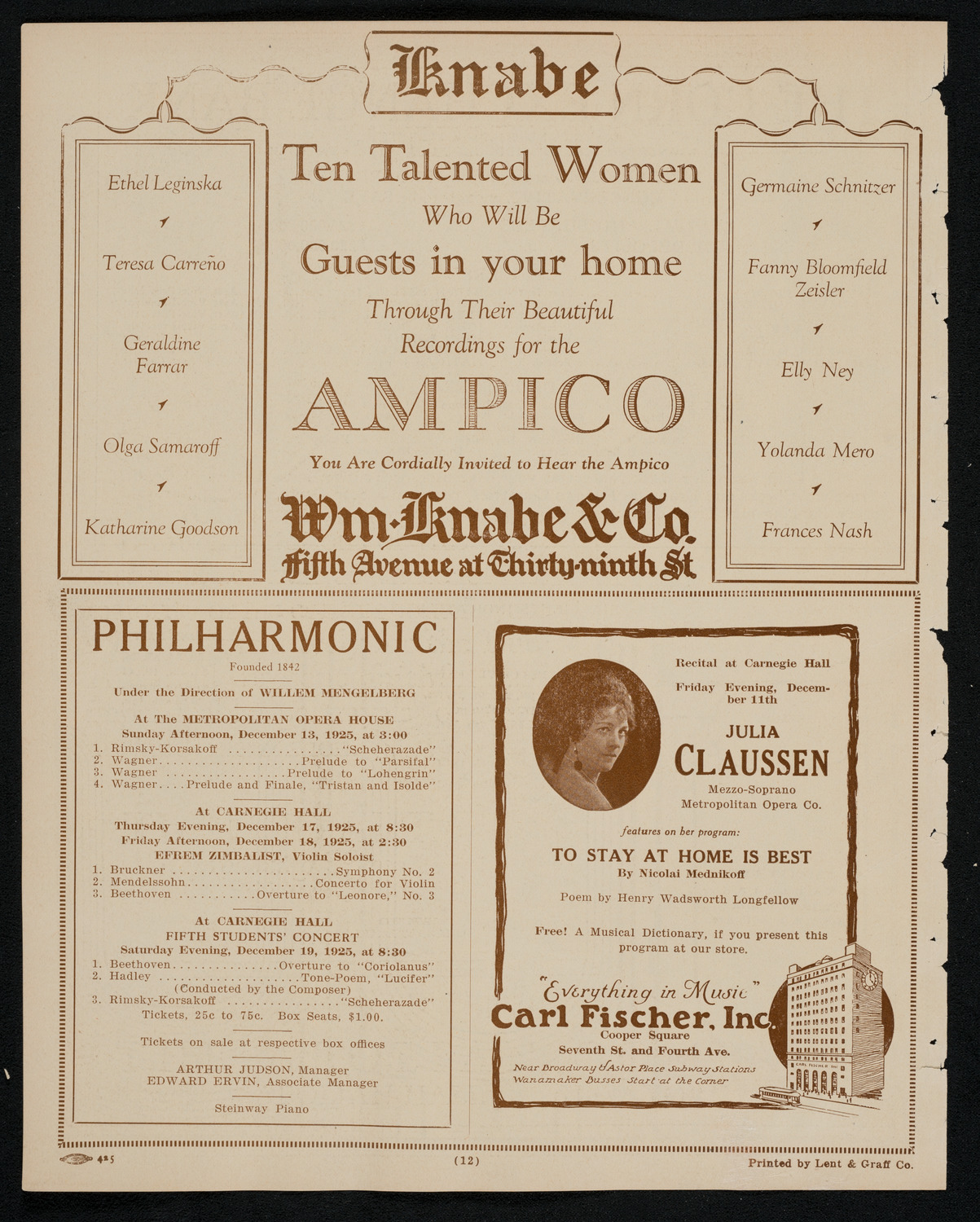 Symphony Concert for Young People, December 12, 1925, program page 12