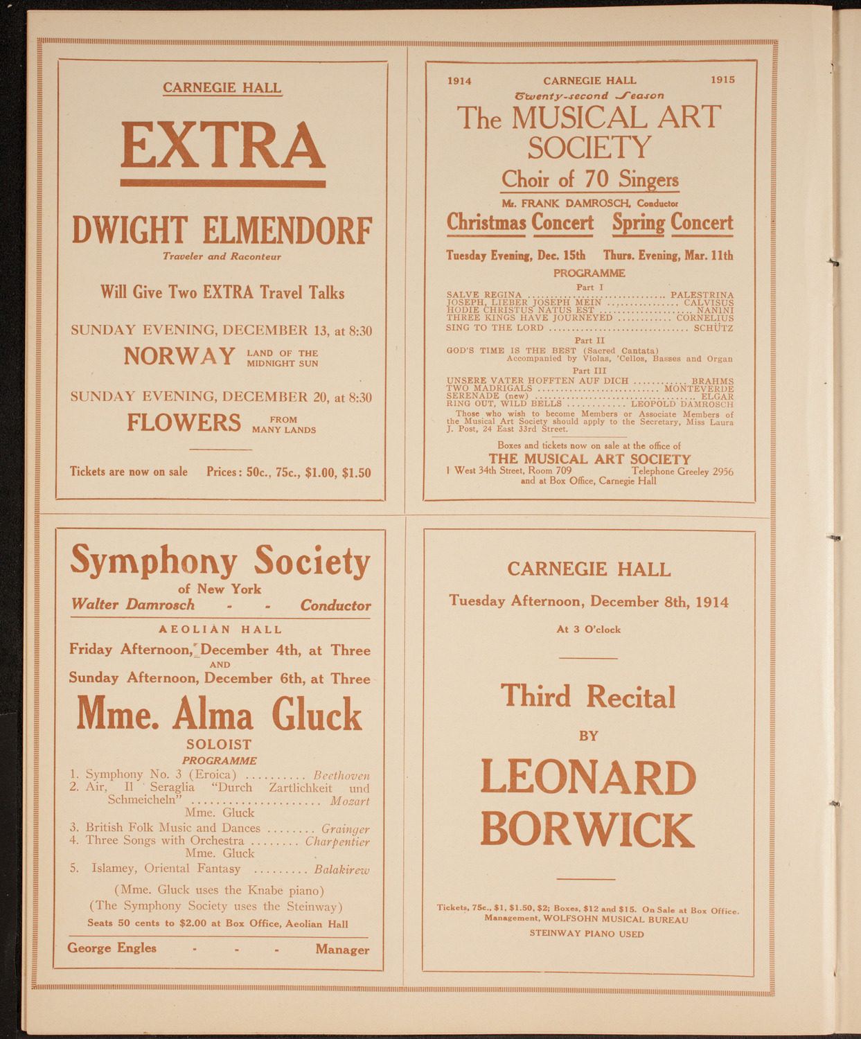 New York Philharmonic, November 29, 1914, program page 8
