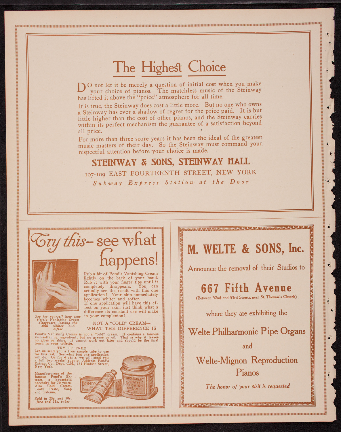 New York Philharmonic, November 16, 1916, program page 4