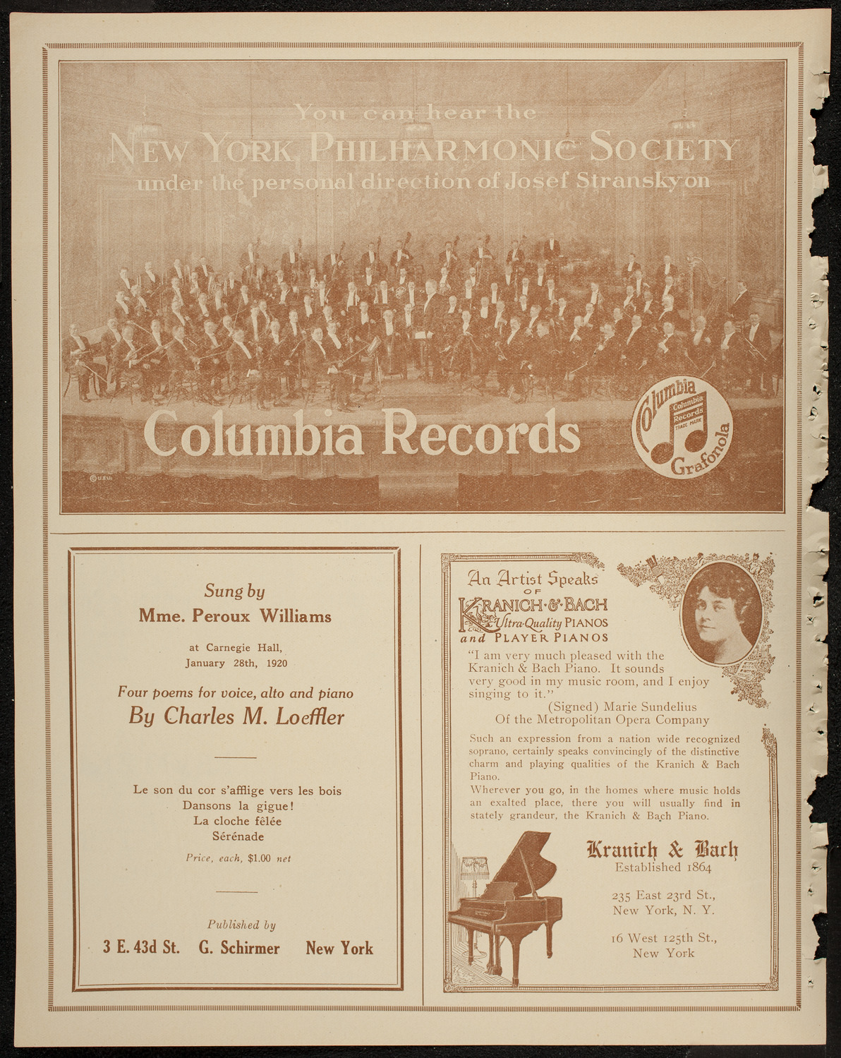 New York Philharmonic, February 6, 1920, program page 6