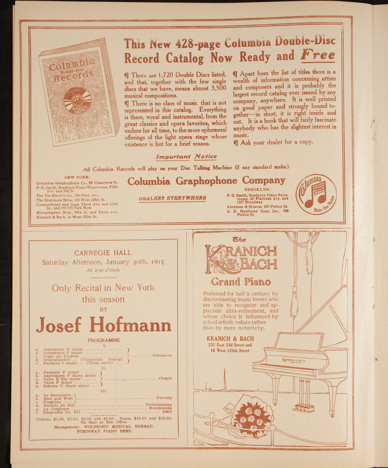 Boston Symphony Orchestra, January 7, 1915, program page 6