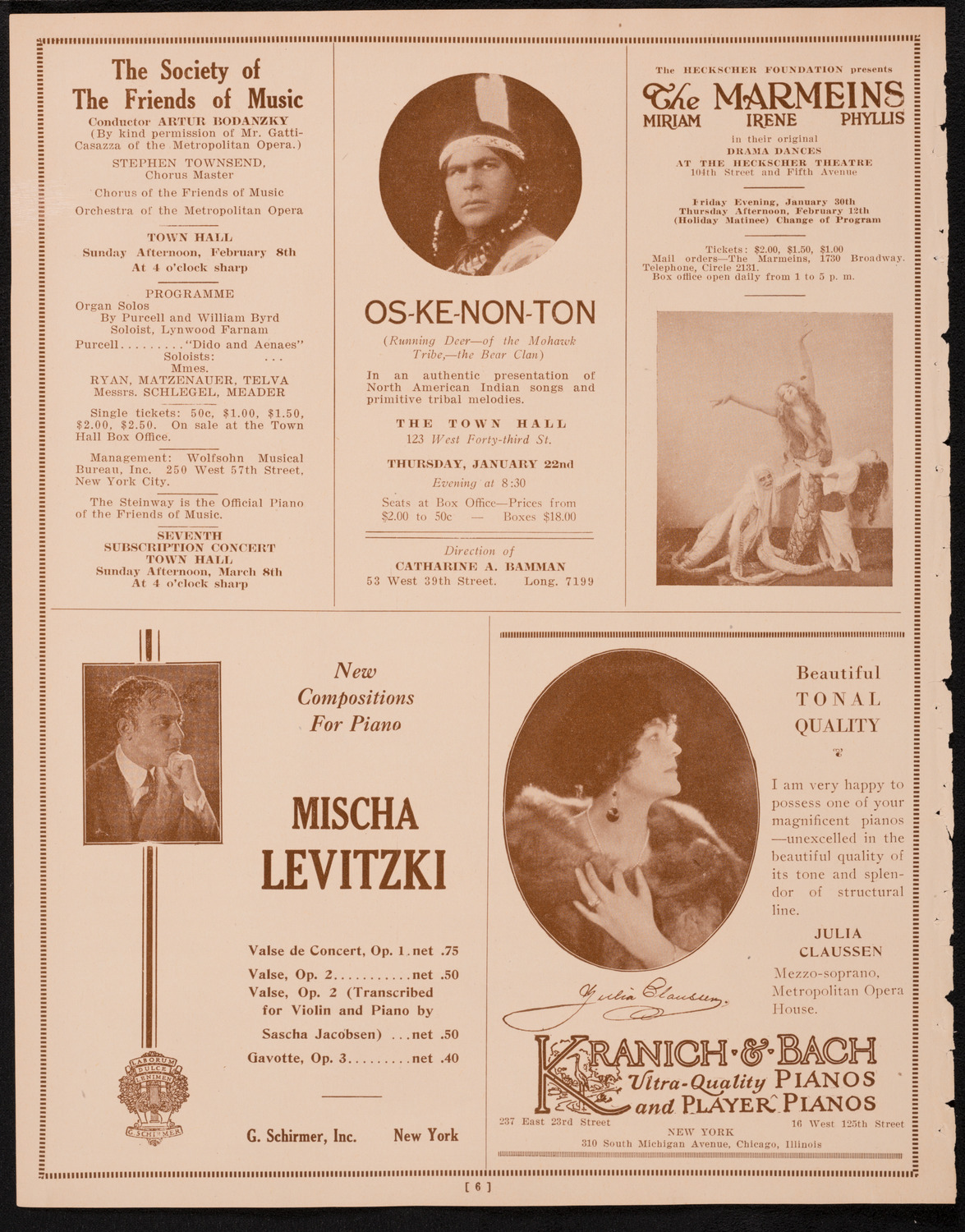 New York Philharmonic, January 16, 1925, program page 6