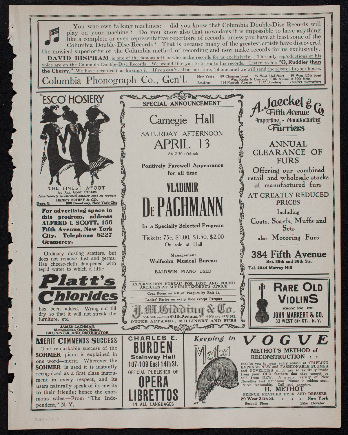 Boston Symphony Orchestra, March 23, 1912, program page 9