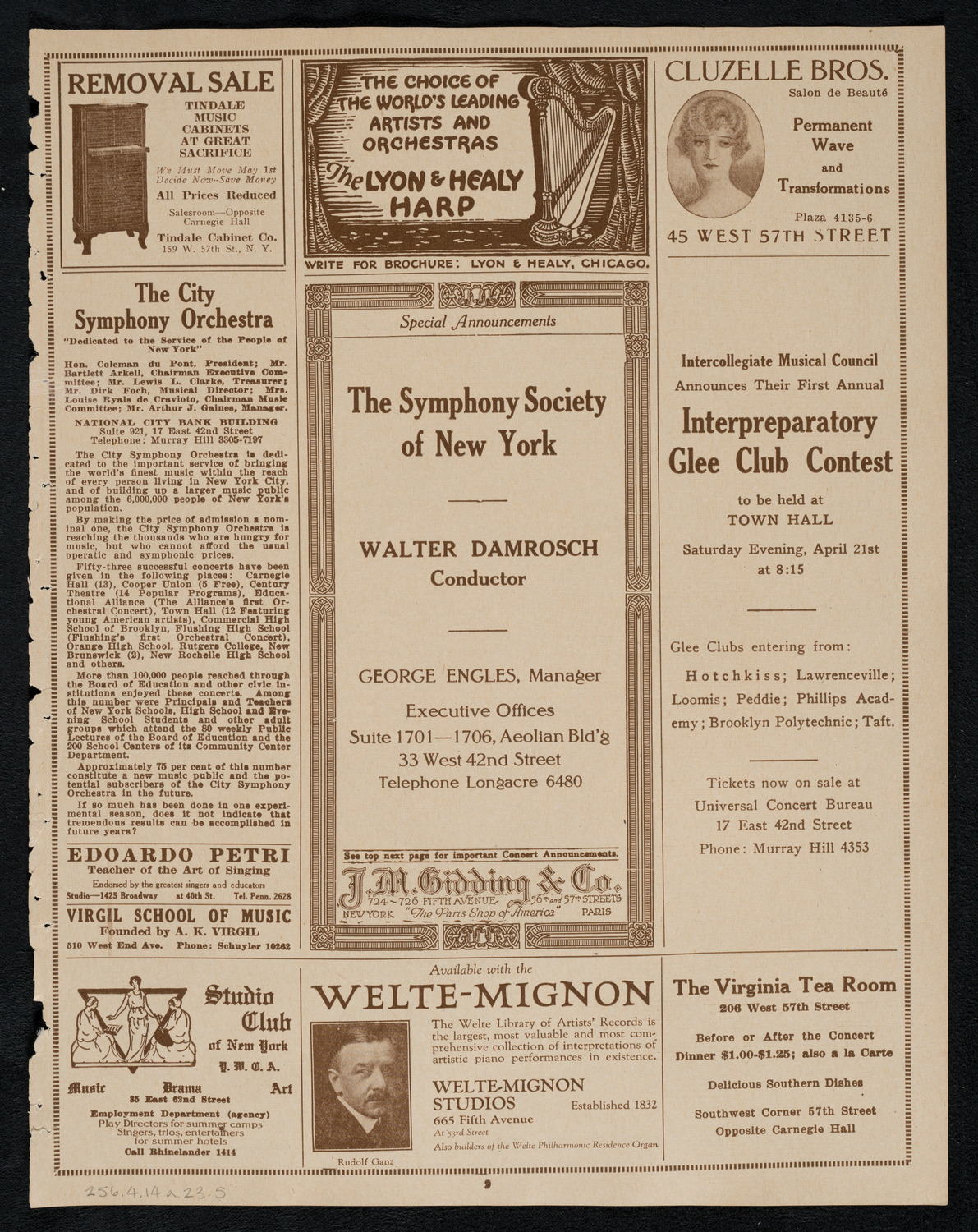 Children's Classes of the Chalif Russian School of Dancing, April 14, 1923, program page 9