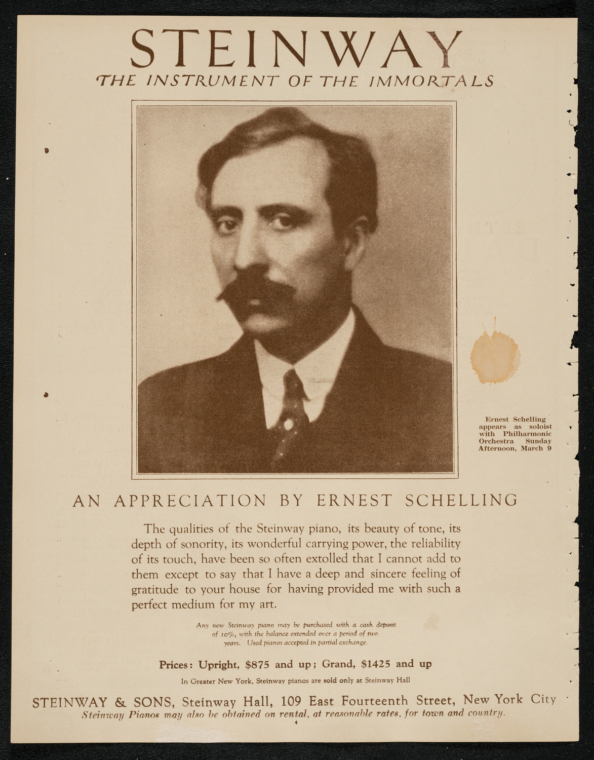 New York Symphony Orchestra, March 6, 1924, program page 4