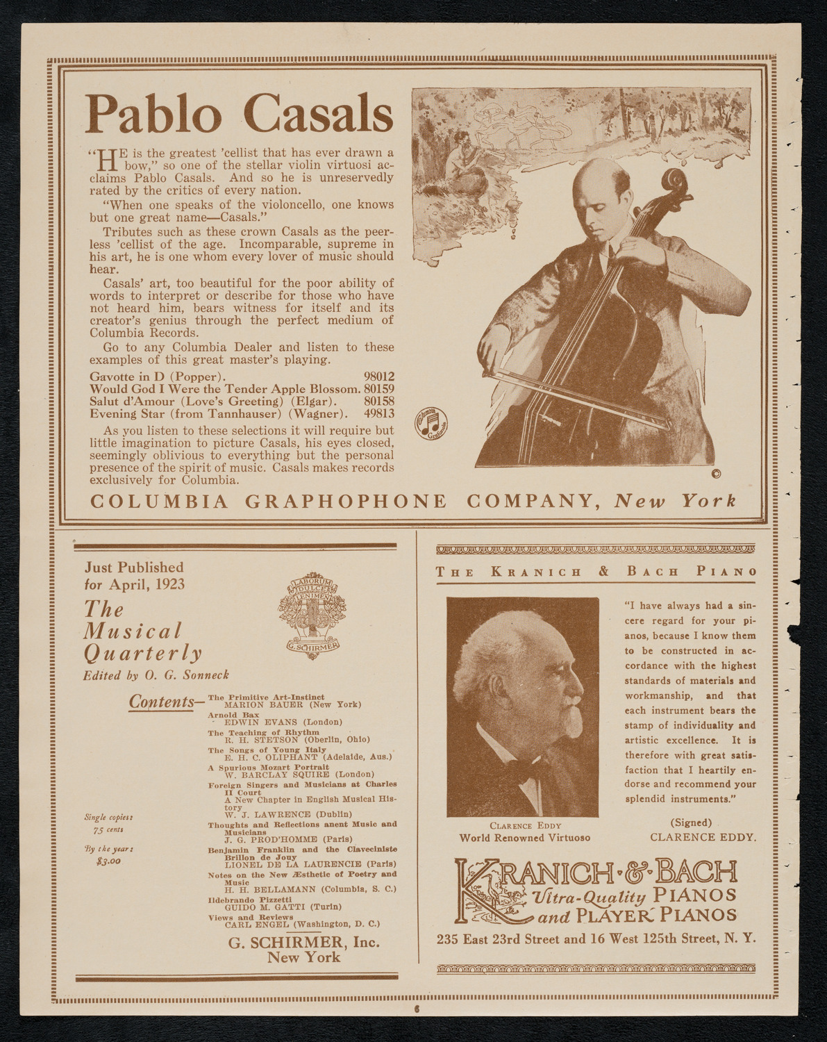 Boston Symphony Orchestra, April 5, 1923, program page 6