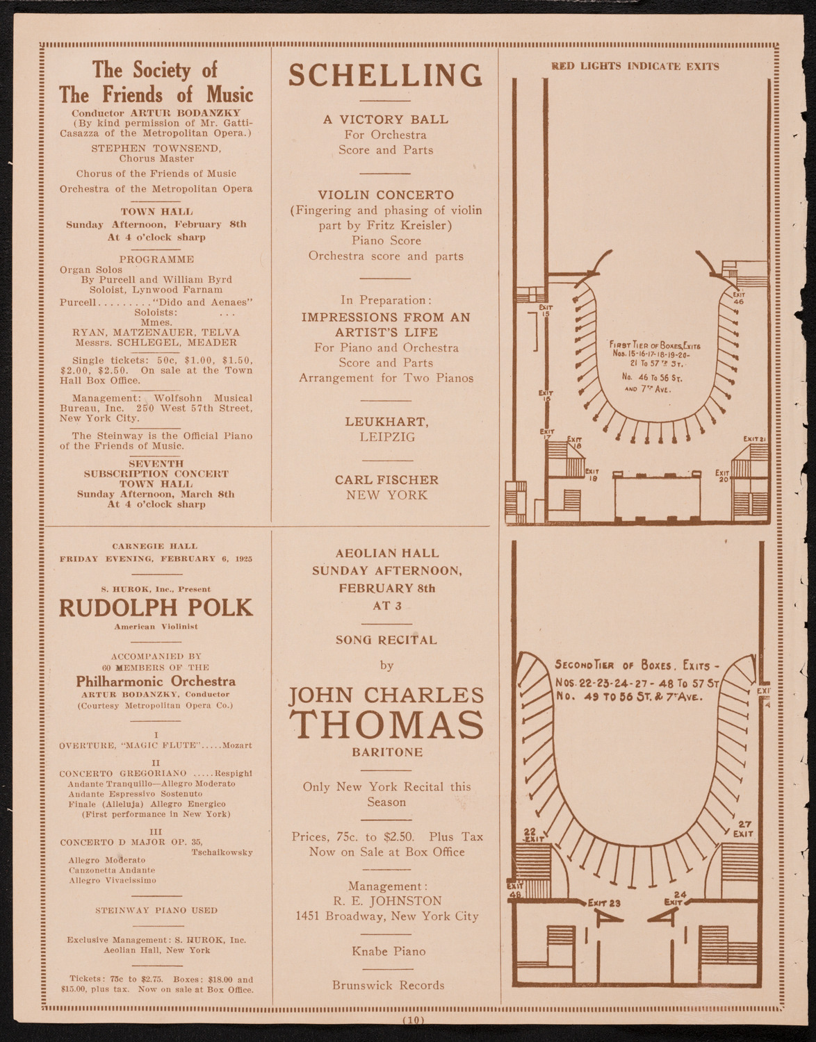 Boston Symphony Orchestra, January 31, 1925, program page 10