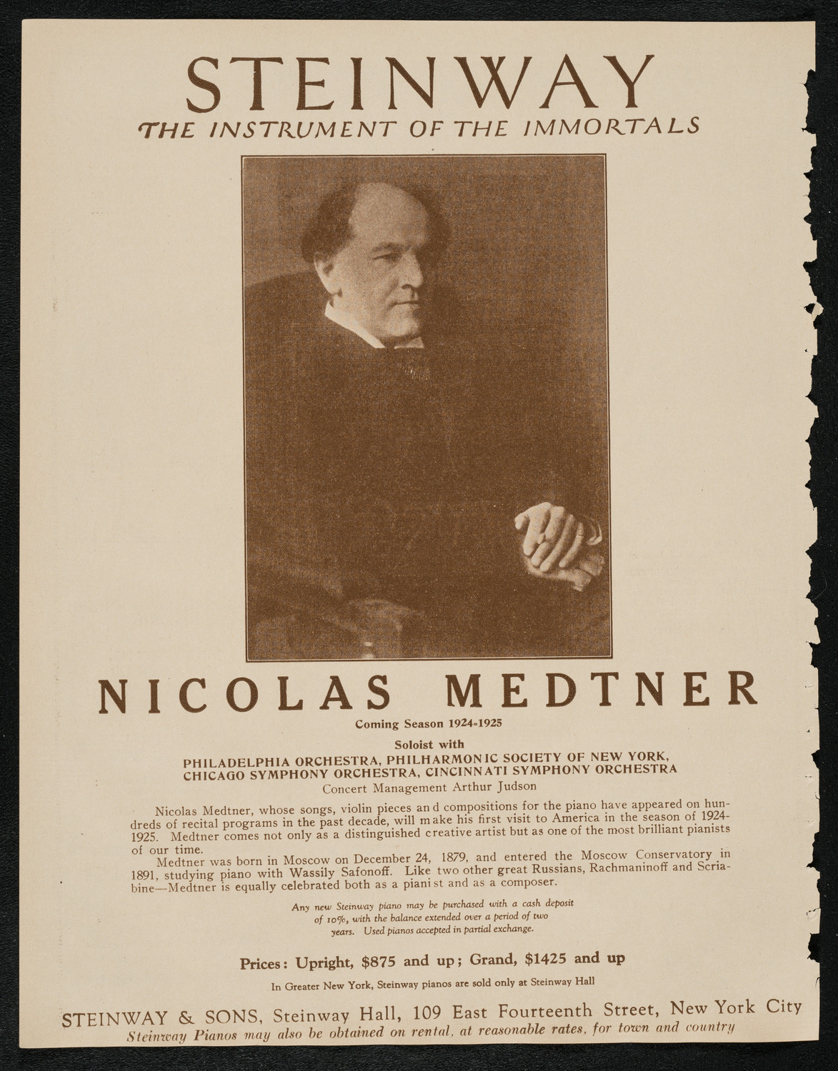 New York Philharmonic, April 17, 1924, program page 4