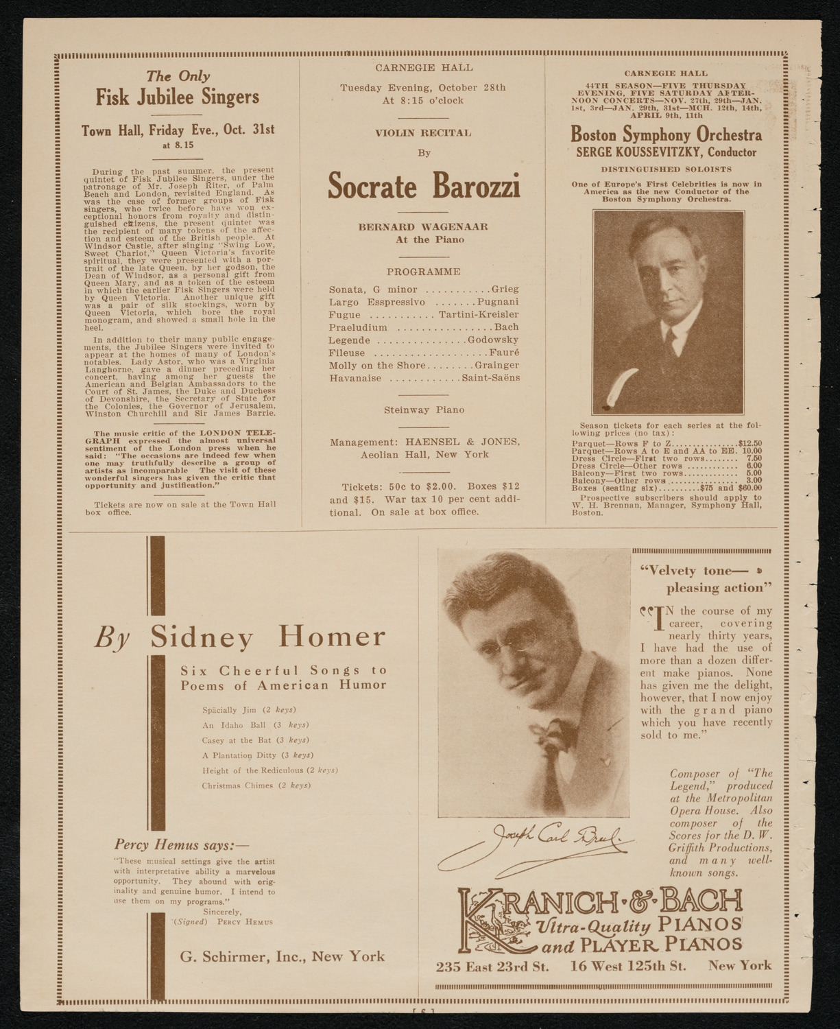 Louise Homer, Contralto, and Louise Homer Stires, Soprano, October 26, 1924, program page 6