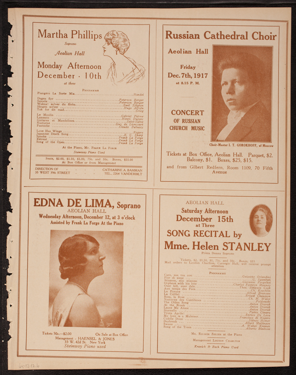 New York Philharmonic, December 6, 1917, program page 11
