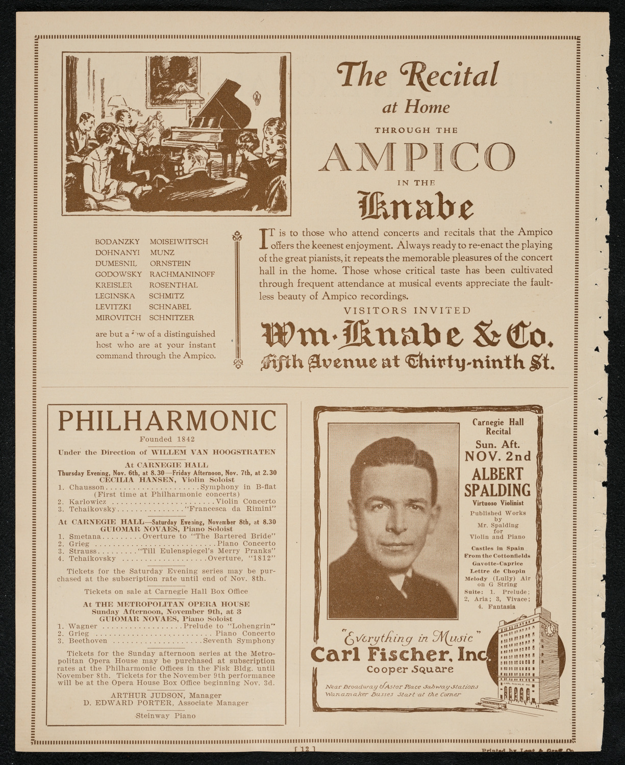 New York Philharmonic, October 31, 1924, program page 12