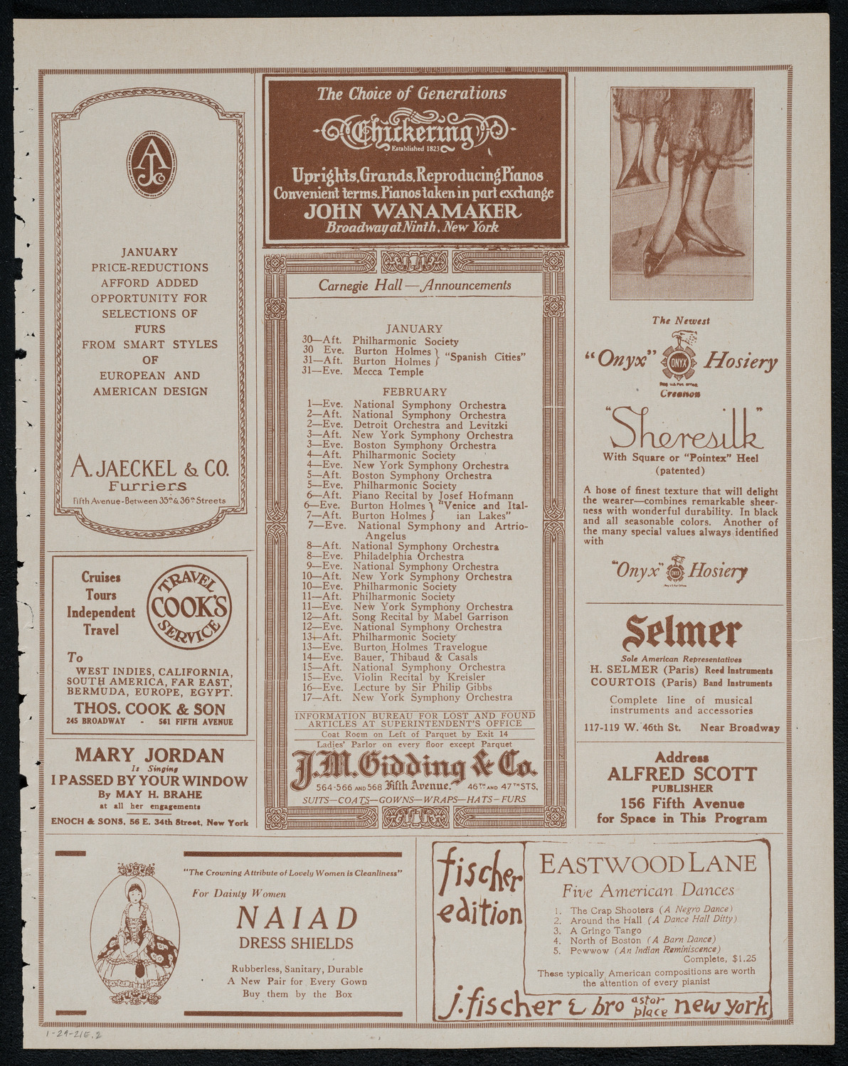 The Chalif Dancers, January 29, 1921, program page 3