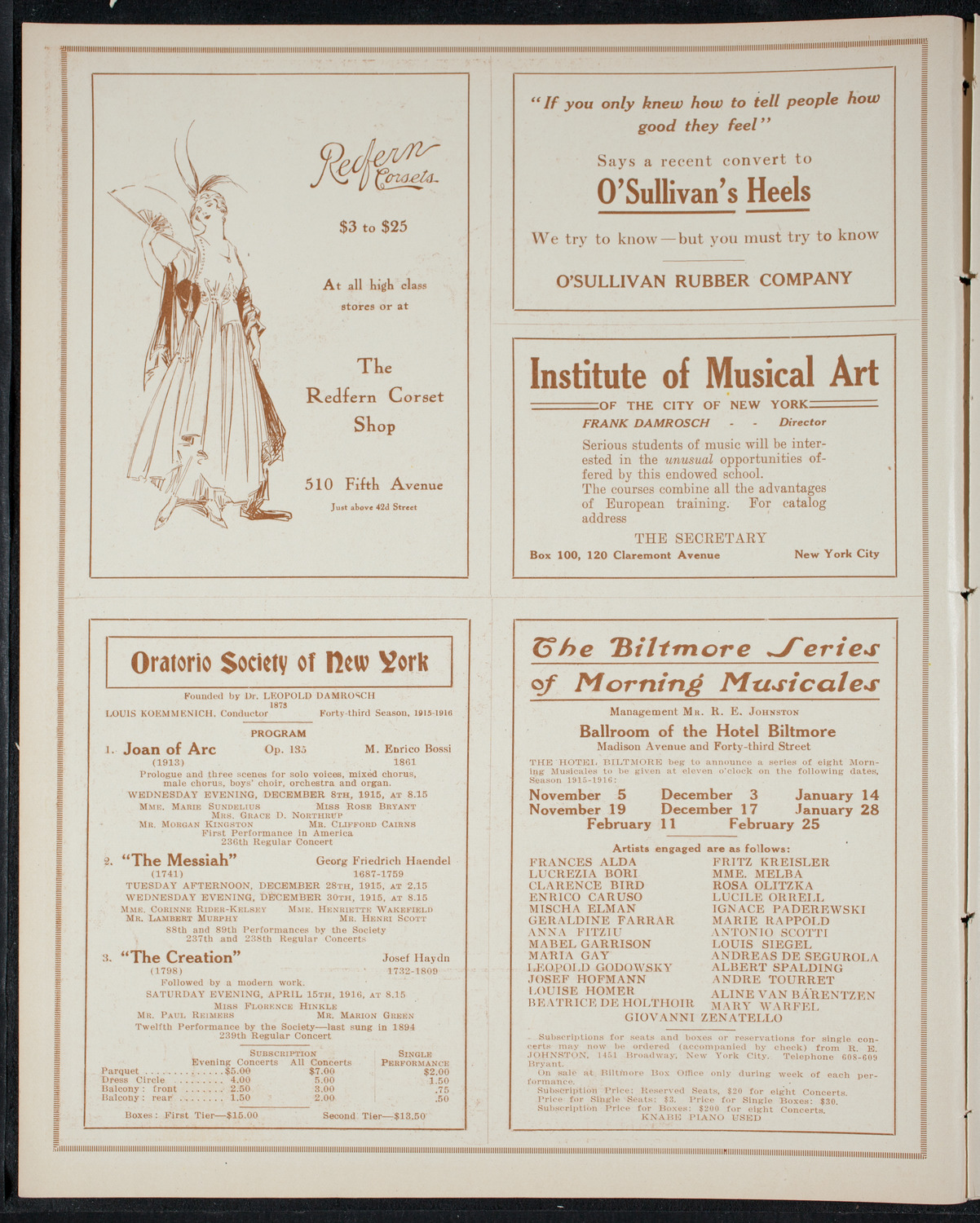People's Symphony Concert, October 24, 1915, program page 2