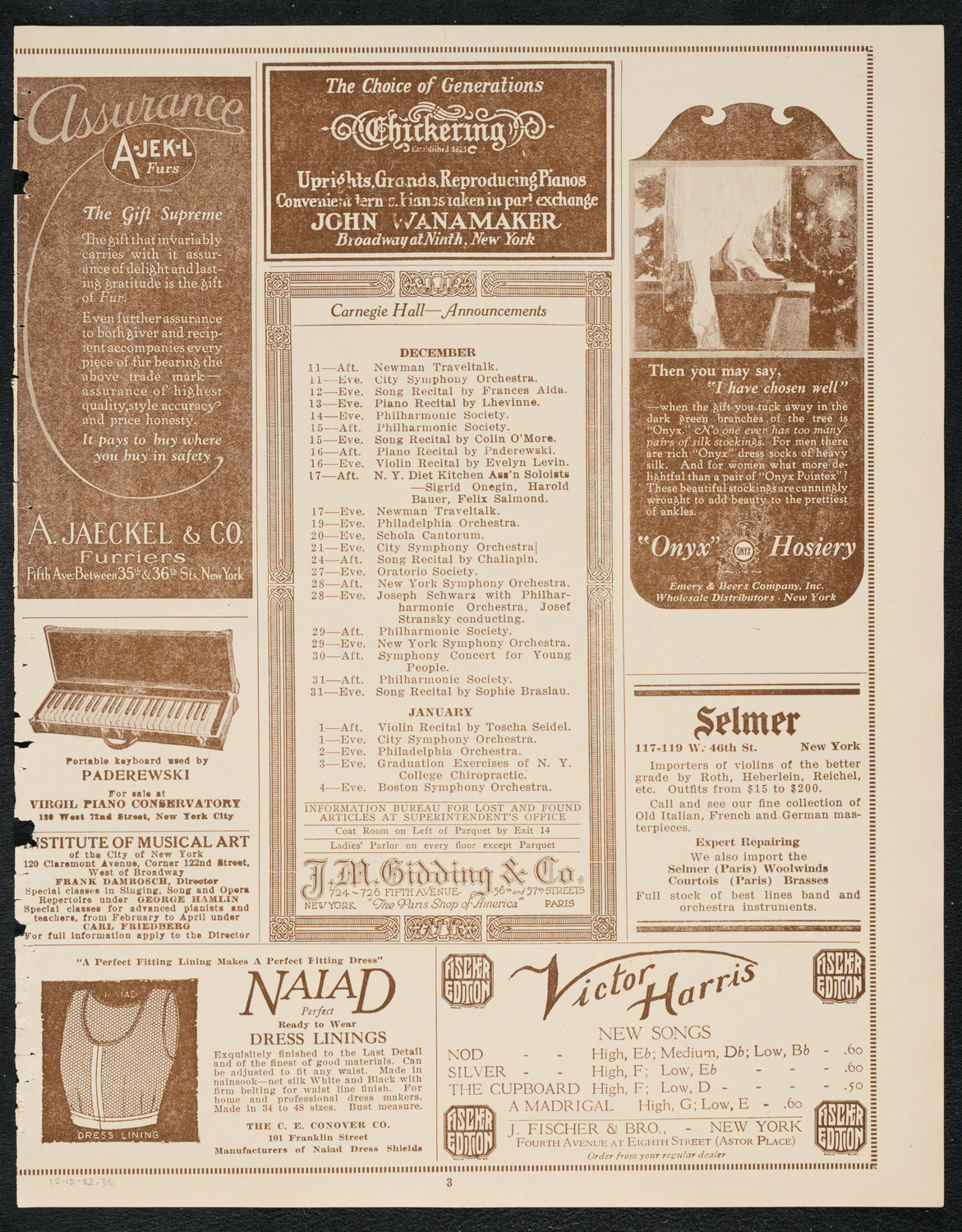 Newman Traveltalks: Khartum, December 10, 1922, program page 3