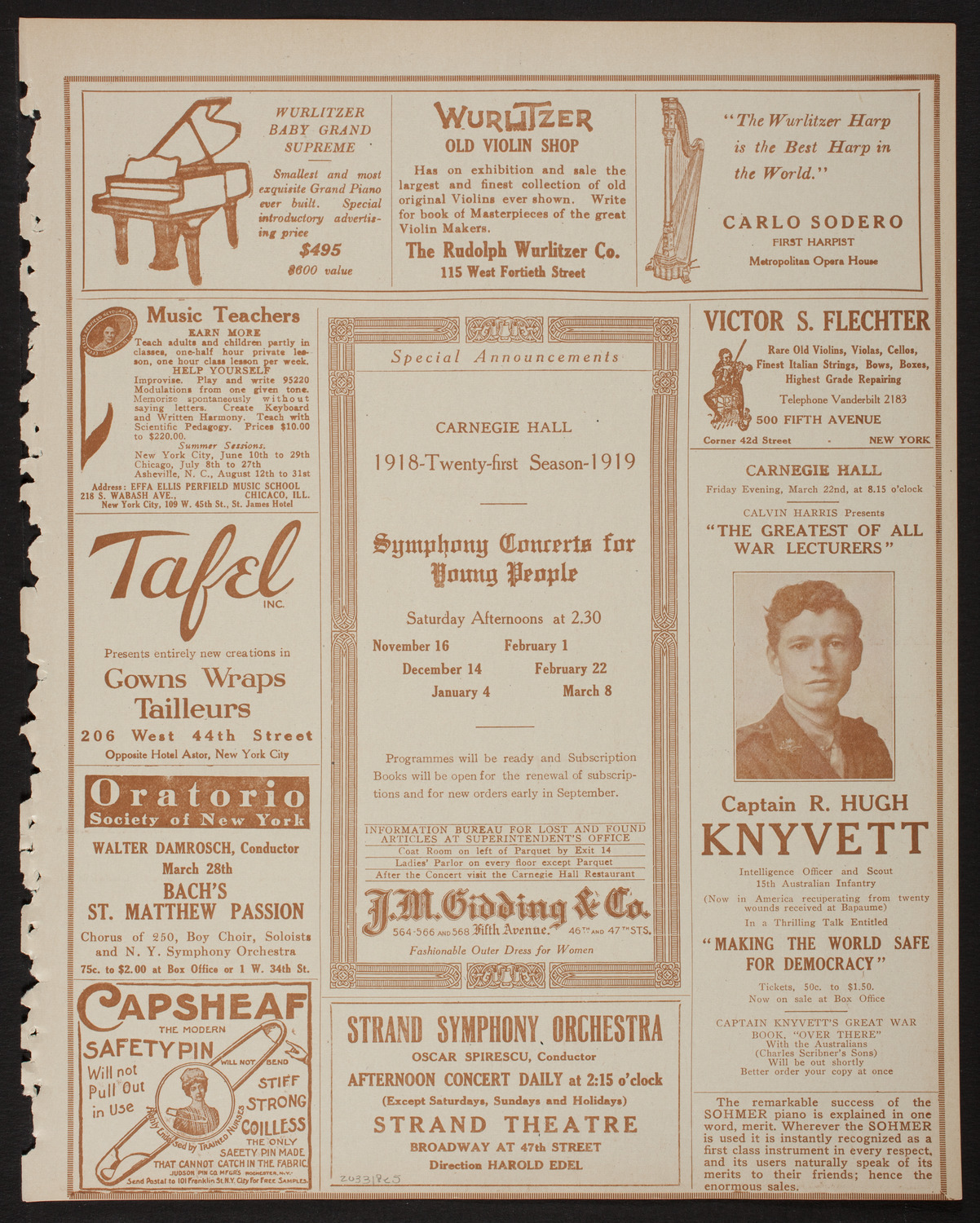 Meeting: The Humanitarian Cult, March 18, 1918, program page 9