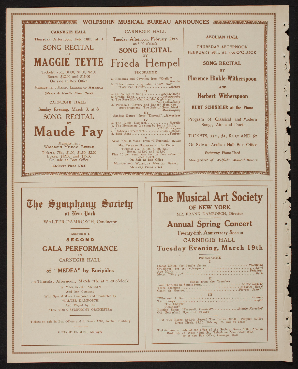 Henri Verbrugghen conducting The Russian Symphony Orchestra, February 21, 1918, program page 8